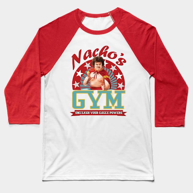 Nacho's Gym Baseball T-Shirt by red-leaf